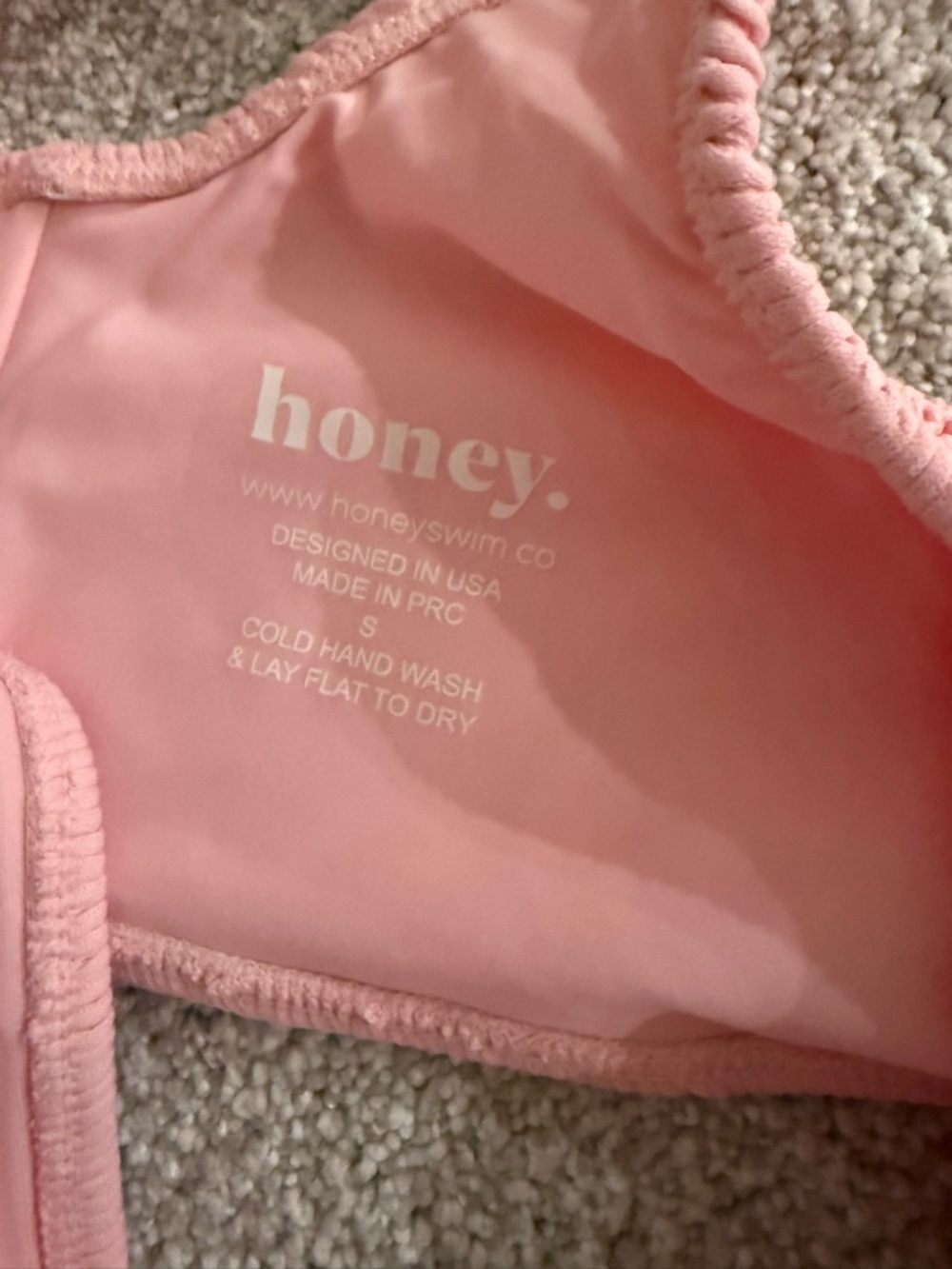 Honey Swim Baby Pink Luxe Textured Bikini Set - Picture 3 of 3